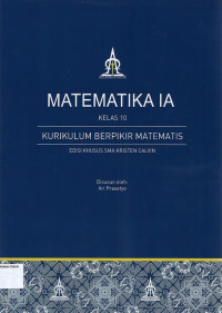 Matematika 1A Kelas 10: Kurikulum Berpikir Matematis