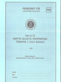 MA-4173 Kapita Selekta Matematika Terapan I (Teori Antrian)