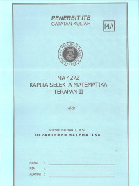 MA-4272 Kapita Selekta Matematika Terapan II