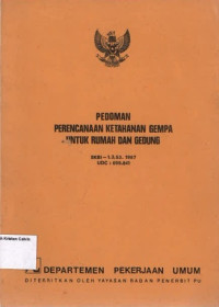 Pedoman Perencanaan Ketahanan Gempa untuk Rumah dan Gedung