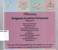 Welcoming Deigloria Gottfried Kristanto 9 May 2011